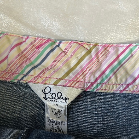 Lilly Pulitzer Blue Mini Skirt Casual Embroidered - Picture 6 of 10